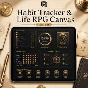 Gamified Habit Tracker & Life RPG Canvas (Notion)